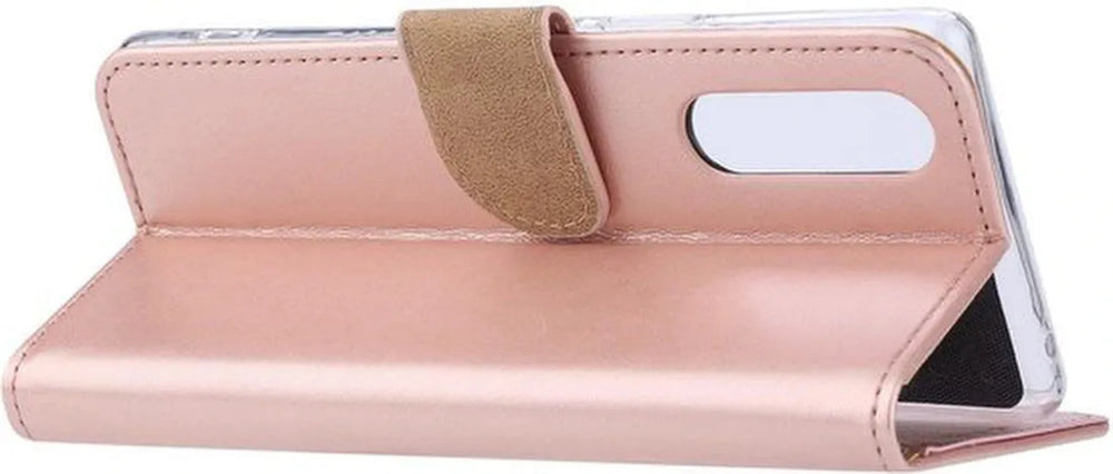 Sony Xperia 5 Hoesjes – Portemonnee Hoes – Pasjeshouder – 2x Screenprotector – Roségoud-Ilumina Benelux