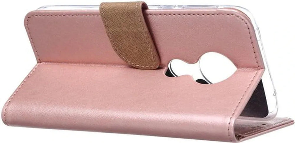 Motorola Moto G7 Power Hoesjes – Portemonnee Backcover – Pasjeshouder – 2x Screenprotector – Roségoud-Ilumina Benelux