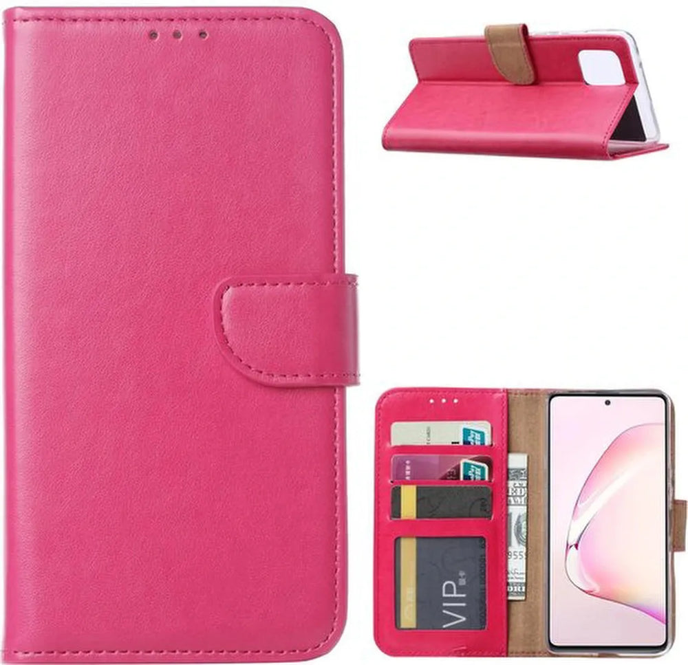 Samsung Galaxy Note 10 Lite Hoesjes – Bookcase Portemonnee Hoes – Pasjeshouder – Magneetsluiting – Roze-Ilumina Benelux