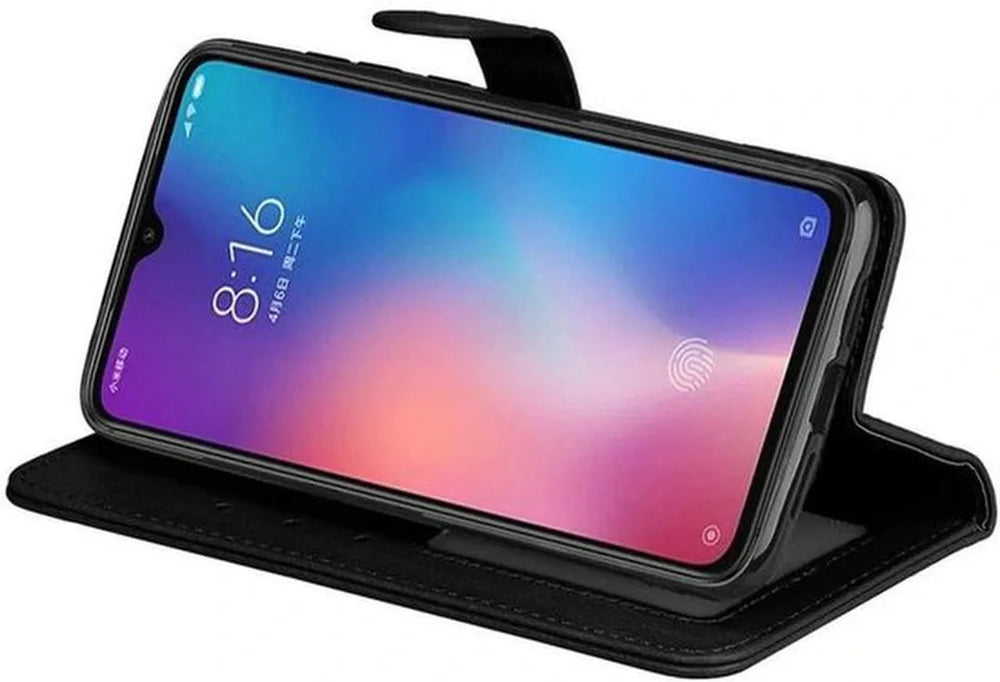 Xiaomi Mi 9 Hoesjes – Portemonnee Hoes – Pasjeshouder – Magneetsluiting – Zwart-Ilumina Benelux