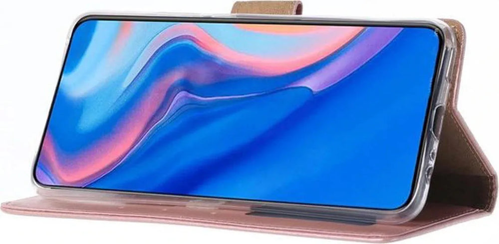 Huawei P Smart Z Hoesjes – Portemonnee Backcover – Magneetsluiting – 2x Screenprotector – Roségoud-Ilumina Benelux