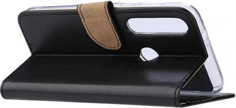 Motorola Moto G8 Plus Hoesjes – Portemonnee Hoes – Pasjeshouder – 2x Screenprotector – Zwart-Ilumina Benelux