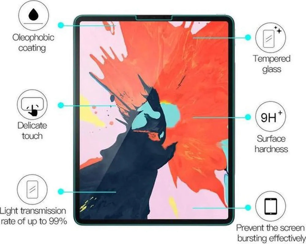 Screenprotector – Geschikt voor iPad Pro 11 inch 2018/2020/2021/2022 – Gehard Glas 0,3mm – HD helder – Anti-kras-tabletscreenprotectors-Ilumina Benelux