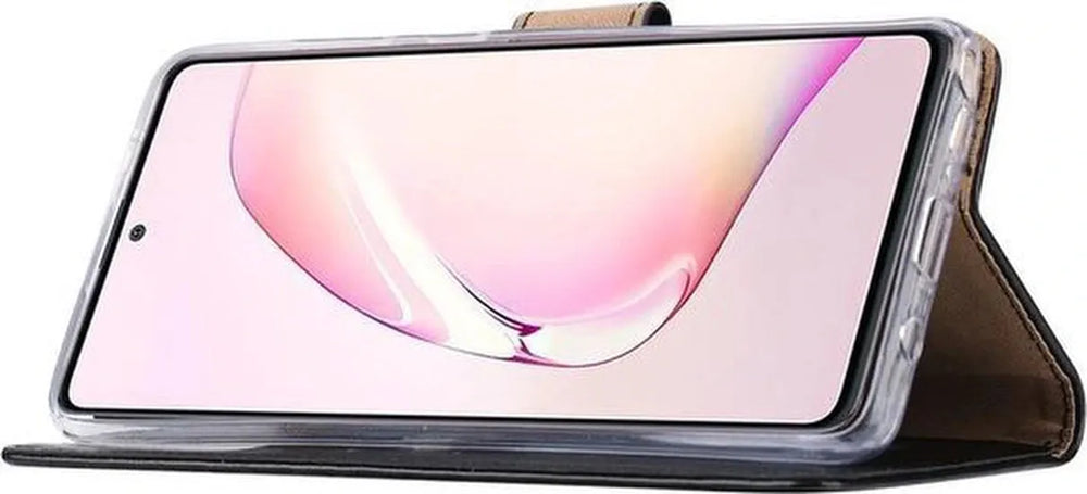 Samsung Galaxy A81 Hoesjes – Portemonnee Hoes – Pasjeshouder – Inclusief 2x Gehard Glas Screenprotector – Zwart-Ilumina Benelux