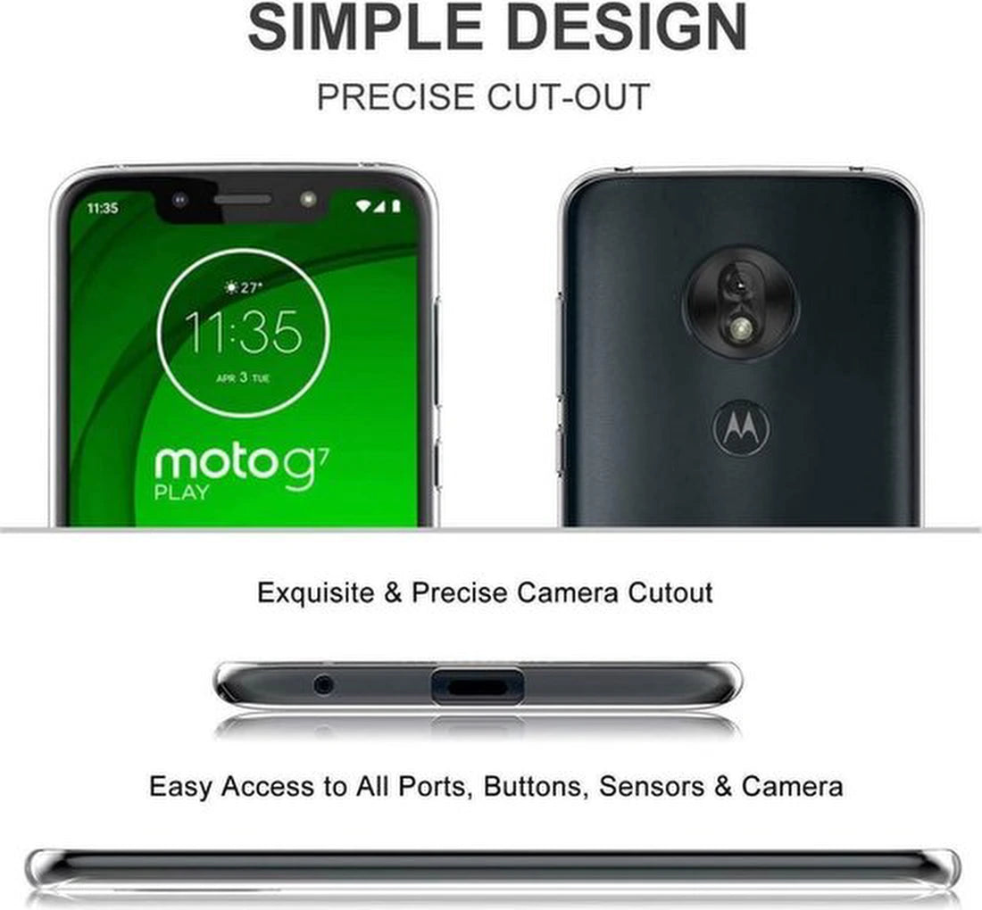Backcover Hoesje Geschikt voor: Motorola Moto G7 en G7 Plus - Silicone - Transparant