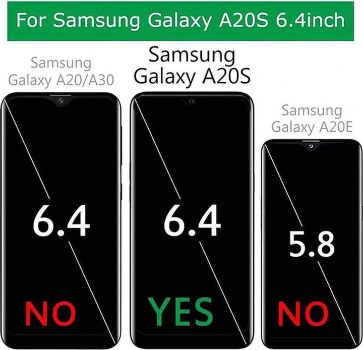 Samsung Galaxy A20S Hoesjes – TPU Siliconen Backcover + 2x Screenprotector Gehard Glas – Anti Kras – Transparant-Ilumina Benelux