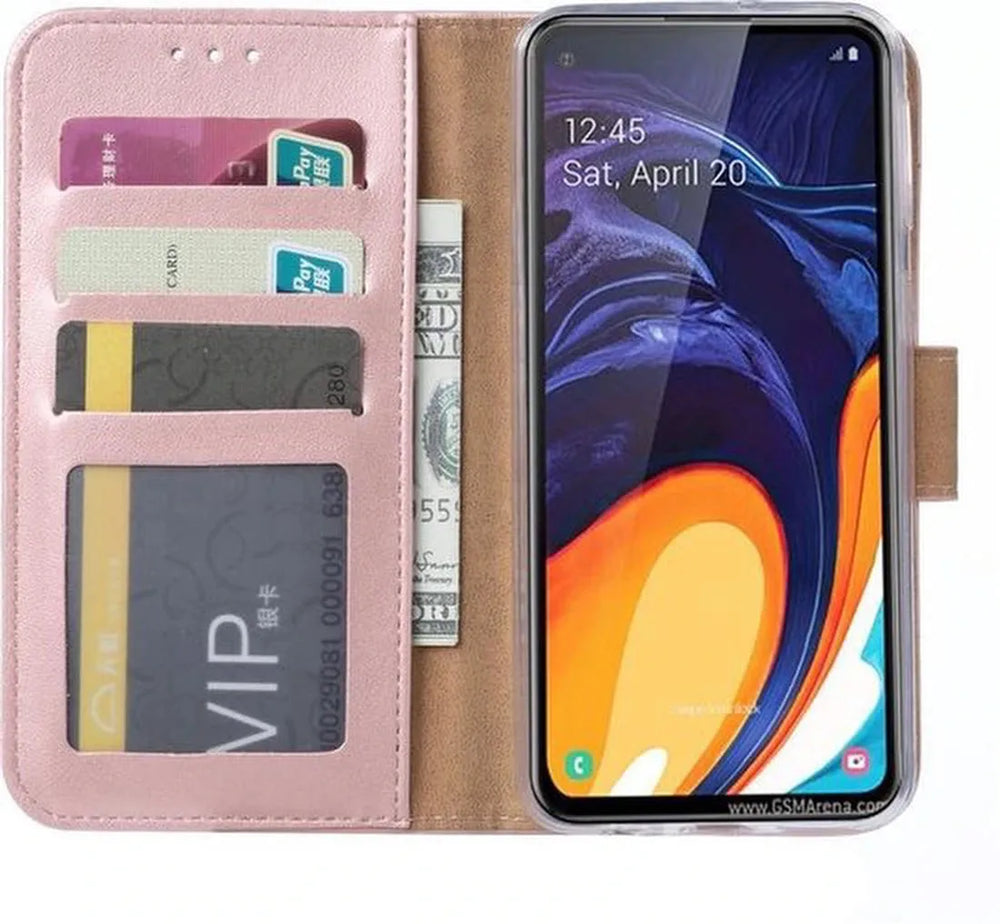 Samsung Galaxy M40 Hoesjes – Portemonnee Hoes – Pasjeshouder – Magneetsluiting – Roségoud-Ilumina Benelux