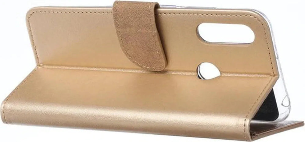 Huawei Y6 Pro 2019 Hoesjes – Portemonnee Hoes – Pasjeshouder – Magneetsluiting – Goud-Ilumina Benelux