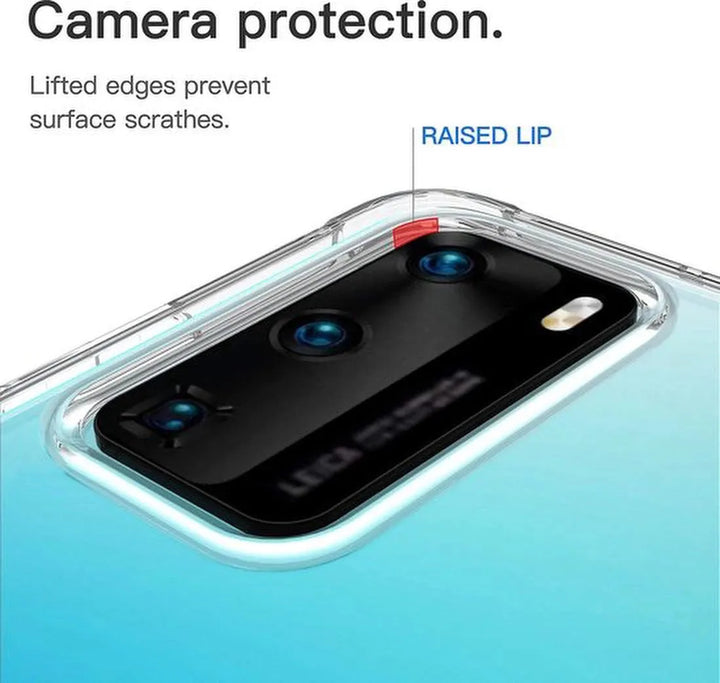 Huawei P40 Hoesjes – Siliconen Backcover – Schokbestendig Anti-Shock – Transparant-Ilumina Benelux
