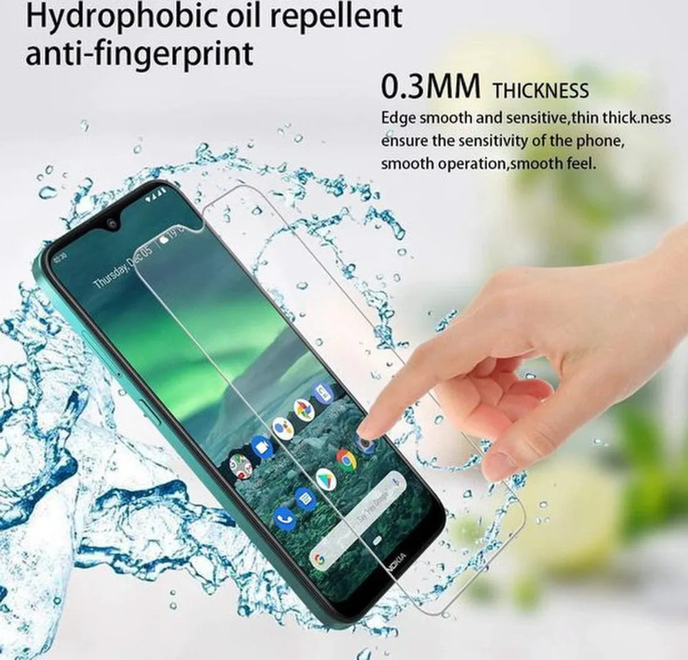 Nokia 2.3 Hoesjes – Transparante TPU Siliconen Backcover – 2x Gehard Glas Screenprotector – Anti-kras-Ilumina Benelux