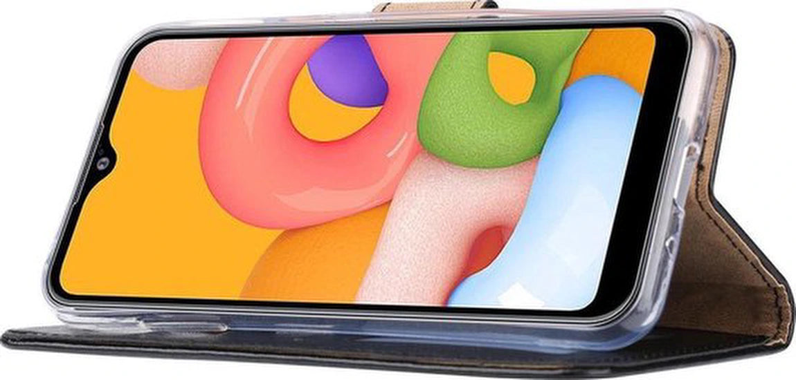 Bookcase Geschikt voor: Samsung Galaxy M10 - Zwart - Portemonnee hoesje