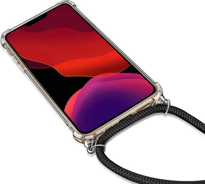 iPhone 11 Hoesjes – Transparante Backcover met Koord – Kettinghoesje – Schokbestendig – Anti-Shock-Ilumina Benelux