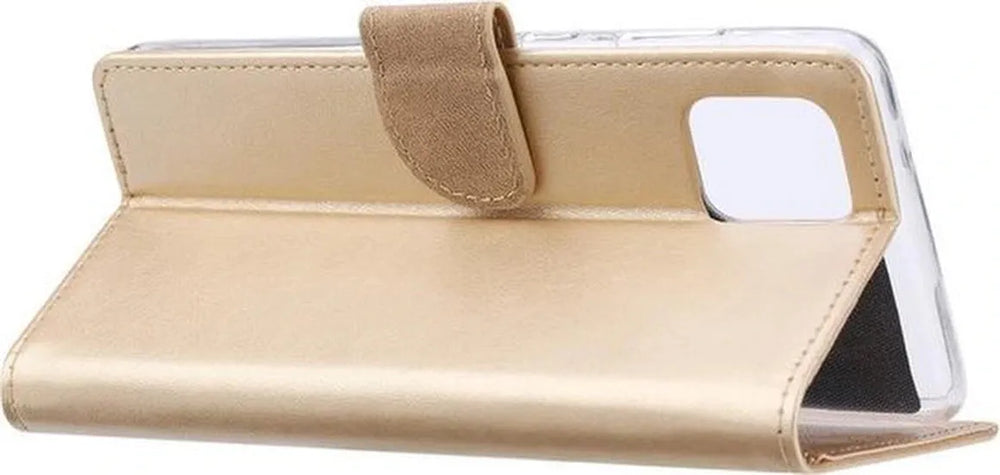 Samsung Galaxy Note 10 Lite Hoesjes – Portemonnee Hoes – Magneetsluiting – 2x Gehard Glas Screenprotector – Goud-Ilumina Benelux