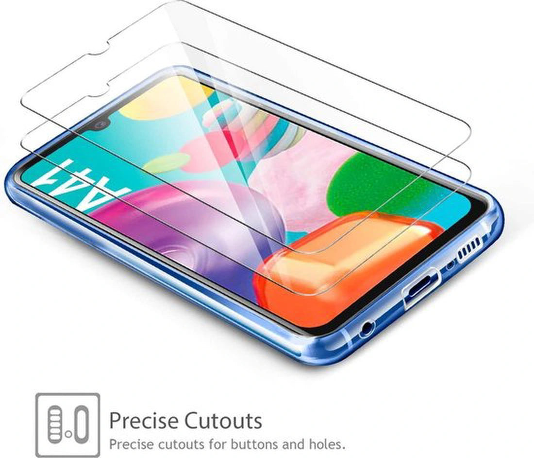 Samsung Galaxy A41 Hoesjes – TPU Siliconen Backcover + 2x Screenprotector Gehard Glas – Anti-kras – Transparant
