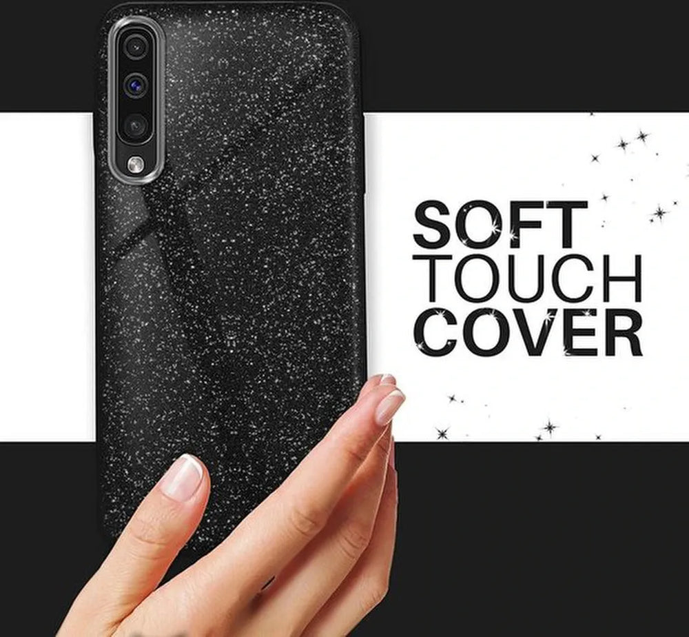 Samsung Galaxy A50 Hoesjes – Glitters TPU Siliconen Backcover – BlingBling – Zwart-Ilumina Benelux