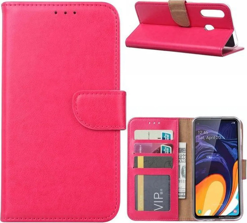 Samsung Galaxy M40 Hoesjes – Bookcase Portemonnee Hoes – Pasjeshouder – Magneetsluiting – Roze-Ilumina Benelux