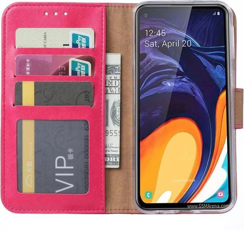 Samsung Galaxy M40 Hoesjes – Bookcase Portemonnee Hoes – Pasjeshouder – Magneetsluiting – Roze-Ilumina Benelux