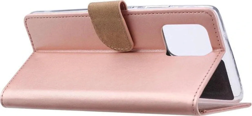 Samsung Galaxy A91 Hoesjes – Bookcase Portemonnee Hoes – Pasjeshouder – Magneetsluiting – Roségoud-Ilumina Benelux