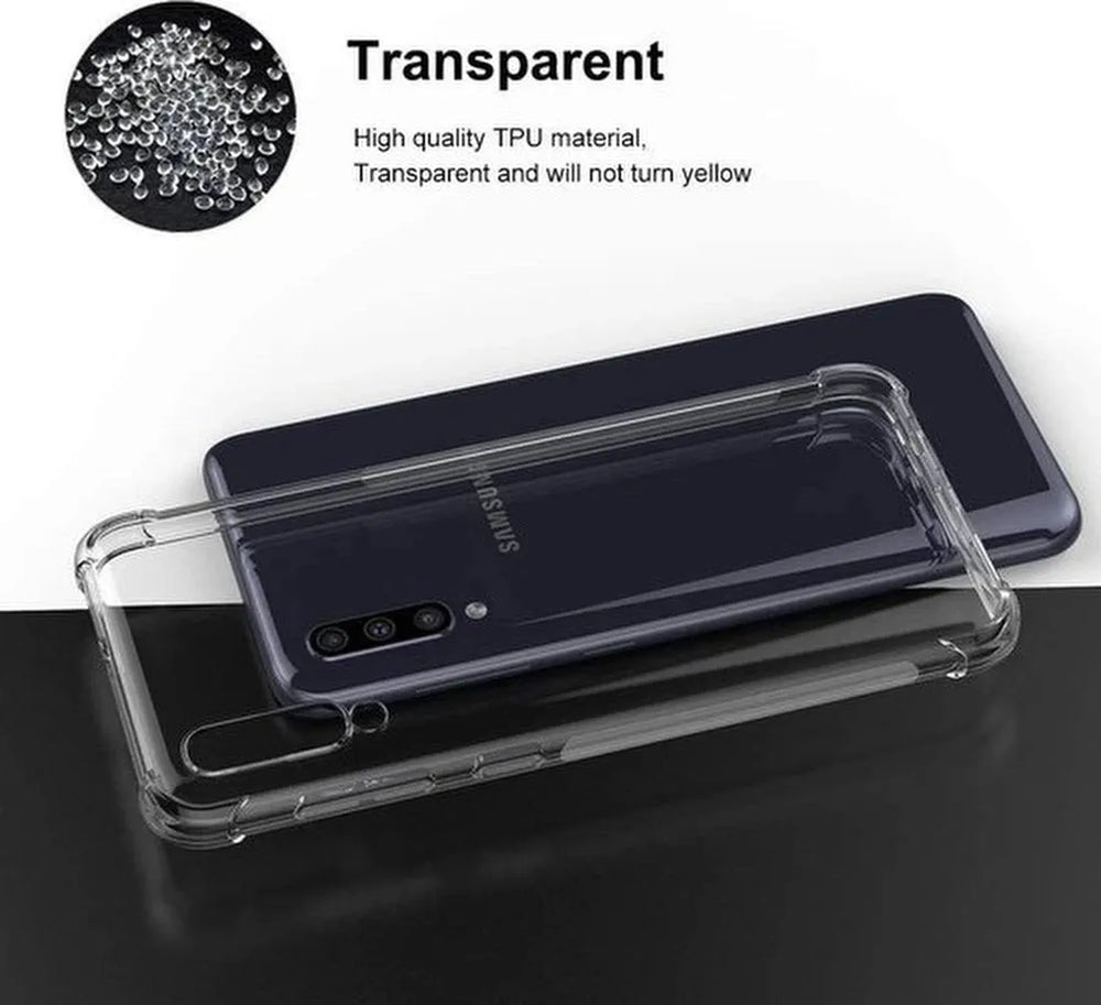 Samsung Galaxy A50S Hoesjes – Siliconen Backcover – Schokbestendig – Transparant-Ilumina Benelux
