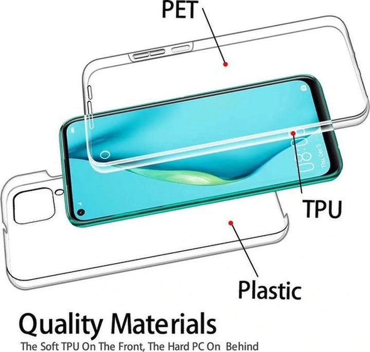 Huawei P40 Lite Hoesjes – 360° Dubbelzijdige Backcover – Volledige Bescherming – Transparant-Ilumina Benelux