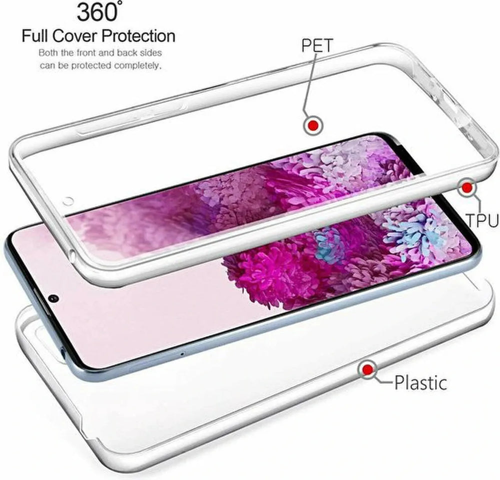 Samsung Galaxy S20 Hoesjes – Dubbelzijdig 360° Full Cover – Transparant – Schokbestendig – Transparant-Ilumina Benelux