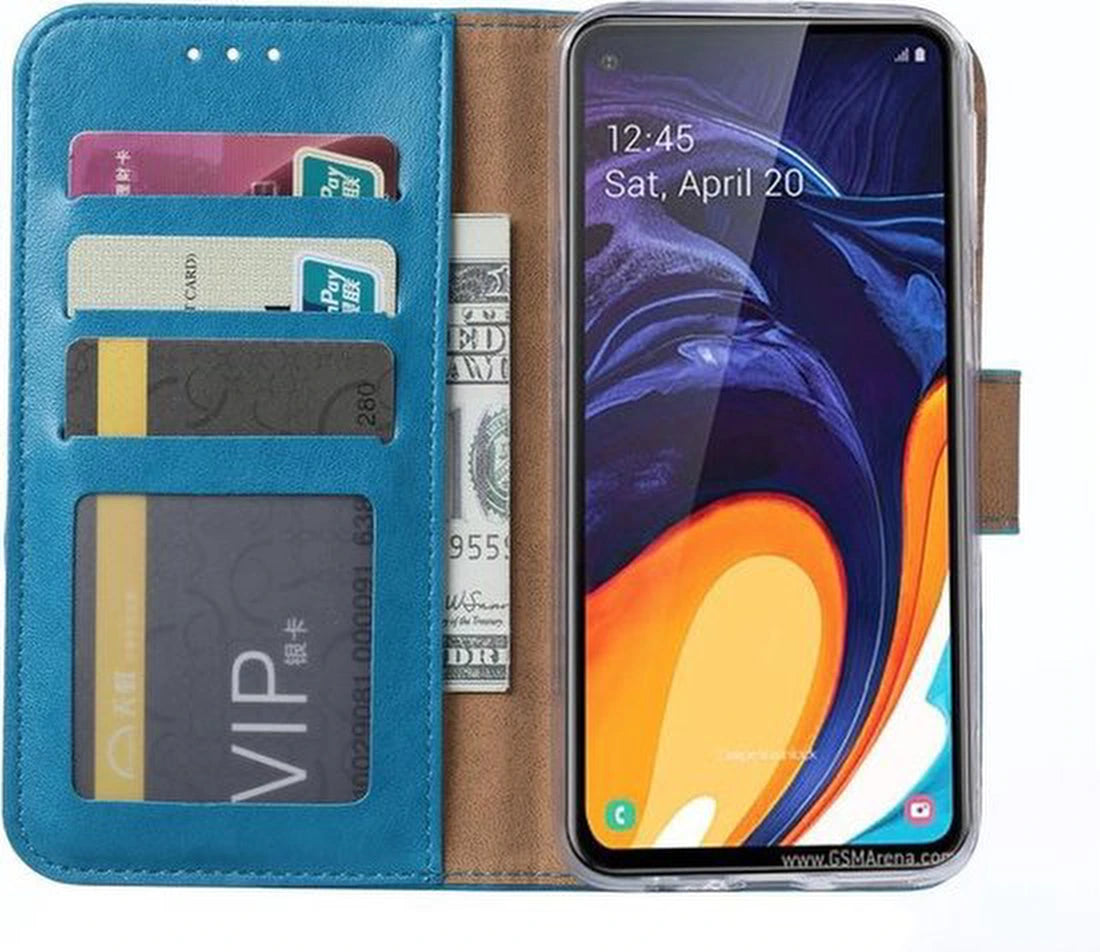 Bookcase Geschikt voor: Samsung Galaxy M40 - Turquoise - portemonnee hoesje