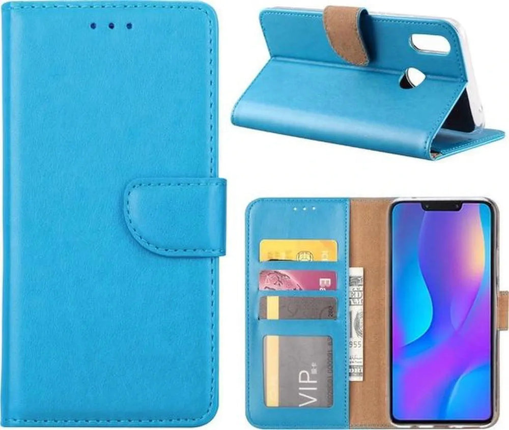 Huawei Nova 3i Hoesjes – Bookcase Portemonnee Hoes – Pasjeshouder – Magneetsluiting – Turquoise-Ilumina Benelux