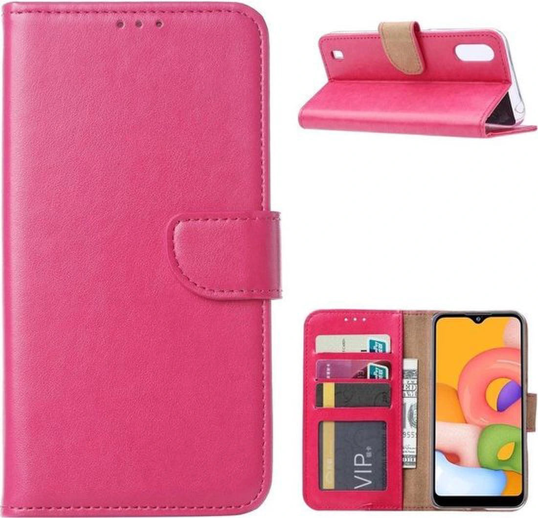 Samsung Galaxy M10 Hoesjes – Portemonnee Hoes – Pasjeshouder – Magneetsluiting – Roze