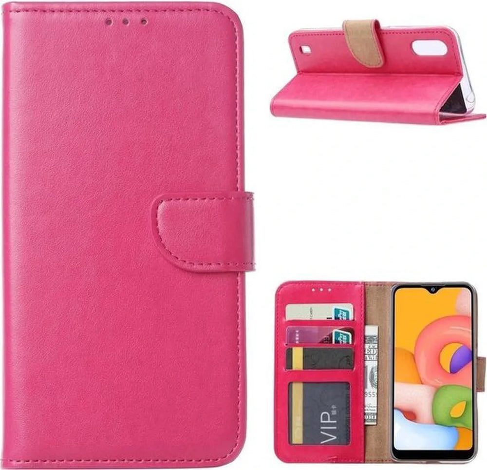 Samsung Galaxy M10 Hoesjes – Portemonnee Hoes – Pasjeshouder – Magneetsluiting – Roze-Ilumina Benelux
