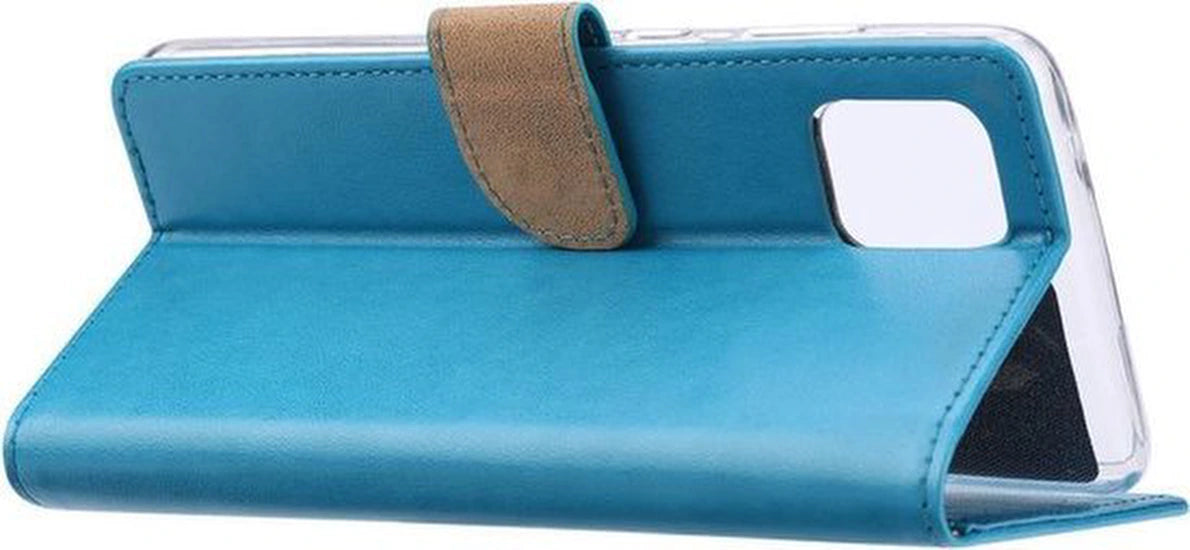 hoesje Geschikt voor: Samsung Galaxy A81 Portemonnee Turquoise met 2x Glas Screenprotector