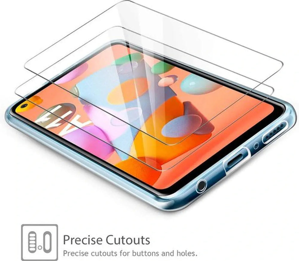 Samsung Galaxy A11 Hoesjes – TPU Siliconen Backcover – 2x Gehard Glas Screenprotector-Ilumina Benelux