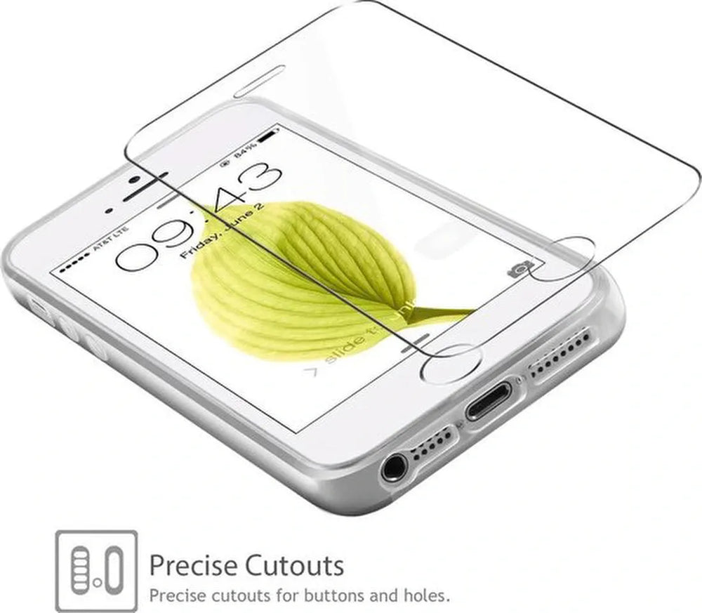 iPhone 5/5C/5S/SE Hoesjes – Transparante Soft TPU Siliconen Backcover – 2x Gehard Glas Screenprotector – Anti-kras-Ilumina Benelux