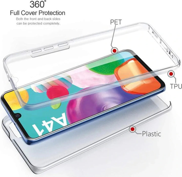 Samsung Galaxy A41 Hoesjes – Dubbelzijdige 360° Cover – Transparant – Volledige Bescherming – Transparant-Ilumina Benelux
