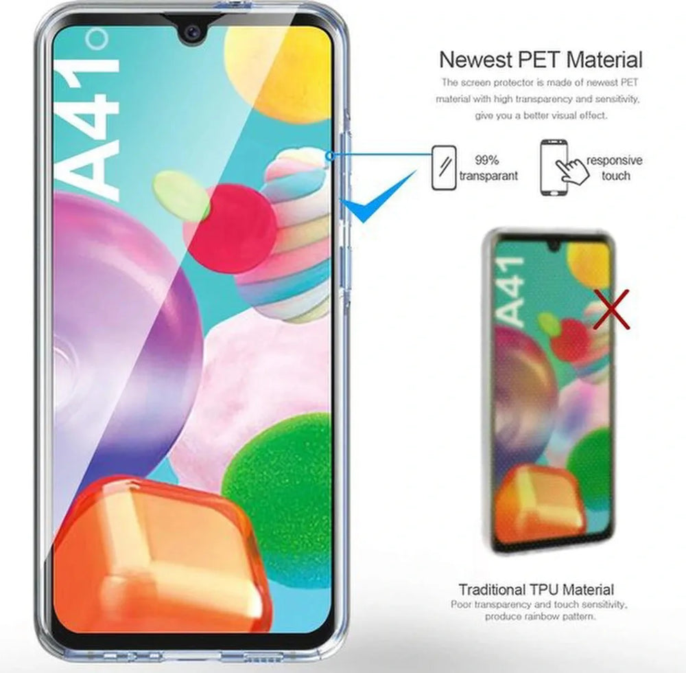 Samsung Galaxy A41 Hoesjes – Dubbelzijdige 360° Cover – Transparant – Volledige Bescherming – Transparant-Ilumina Benelux