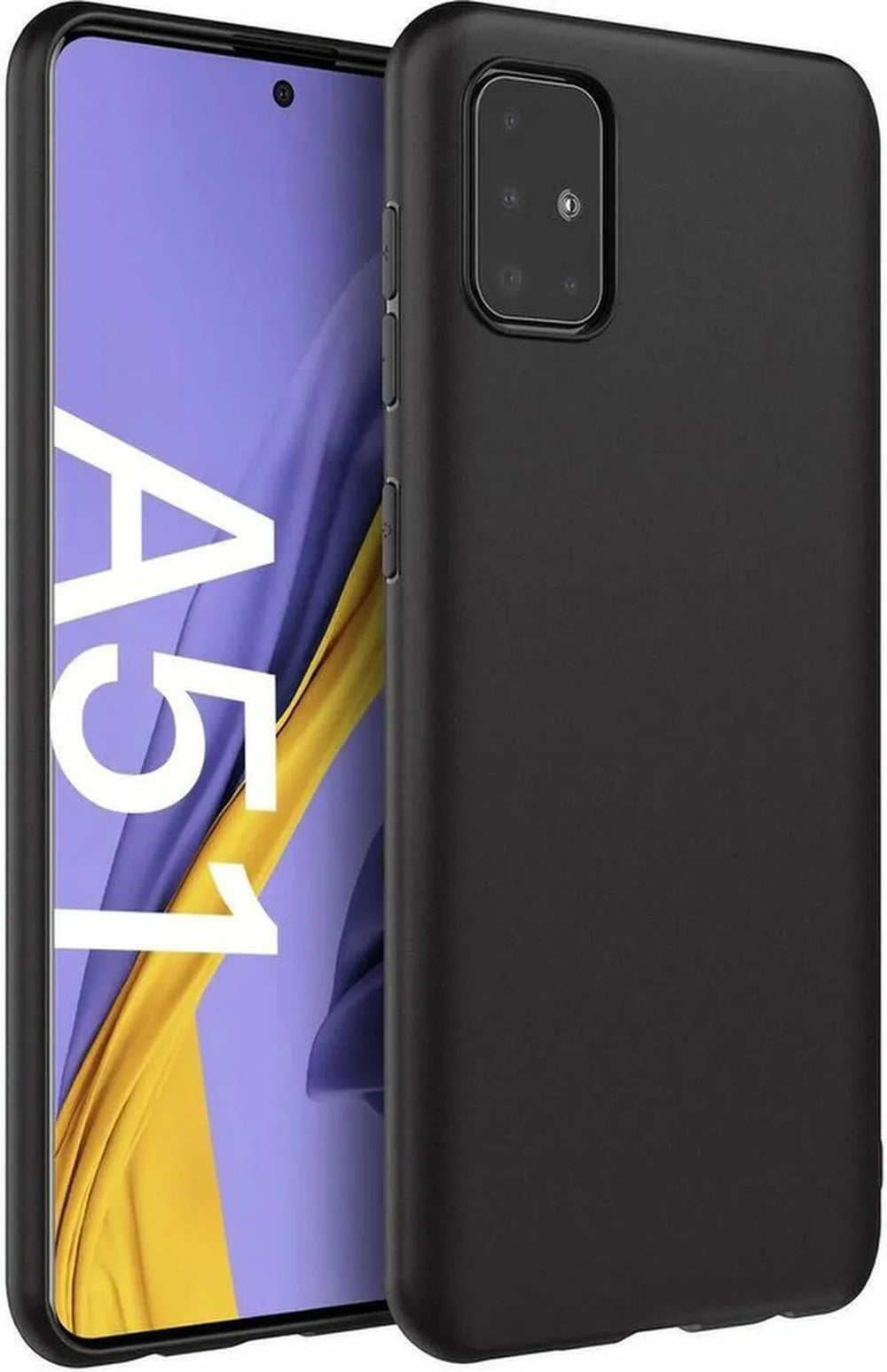 Samsung Galaxy A51 Hoesjes – Siliconen Backcover – Soft Touch – Schokbestendig – Zwart-Ilumina Benelux