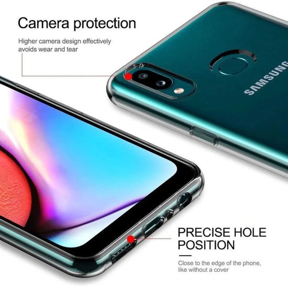 Samsung Galaxy A21 Hoesjes – Transparante TPU Siliconen Backcover – Inclusief 2x Gehard Glas Screenprotector – Anti Kras-Ilumina Benelux