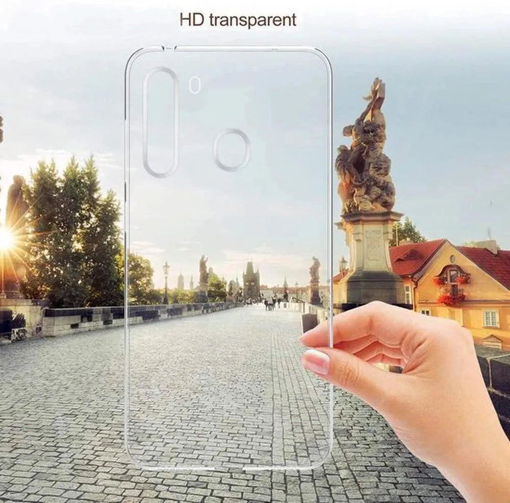 Samsung Galaxy A21 Hoesjes – Transparante TPU Siliconen Backcover – Inclusief 2x Gehard Glas Screenprotector – Anti Kras-Ilumina Benelux