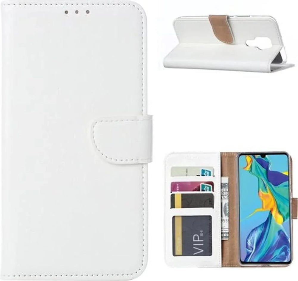 Huawei Mate 30 Pro Hoesjes – Bookcase Portemonnee Hoes – Pasjeshouder – Magneetsluiting – Wit-Ilumina Benelux