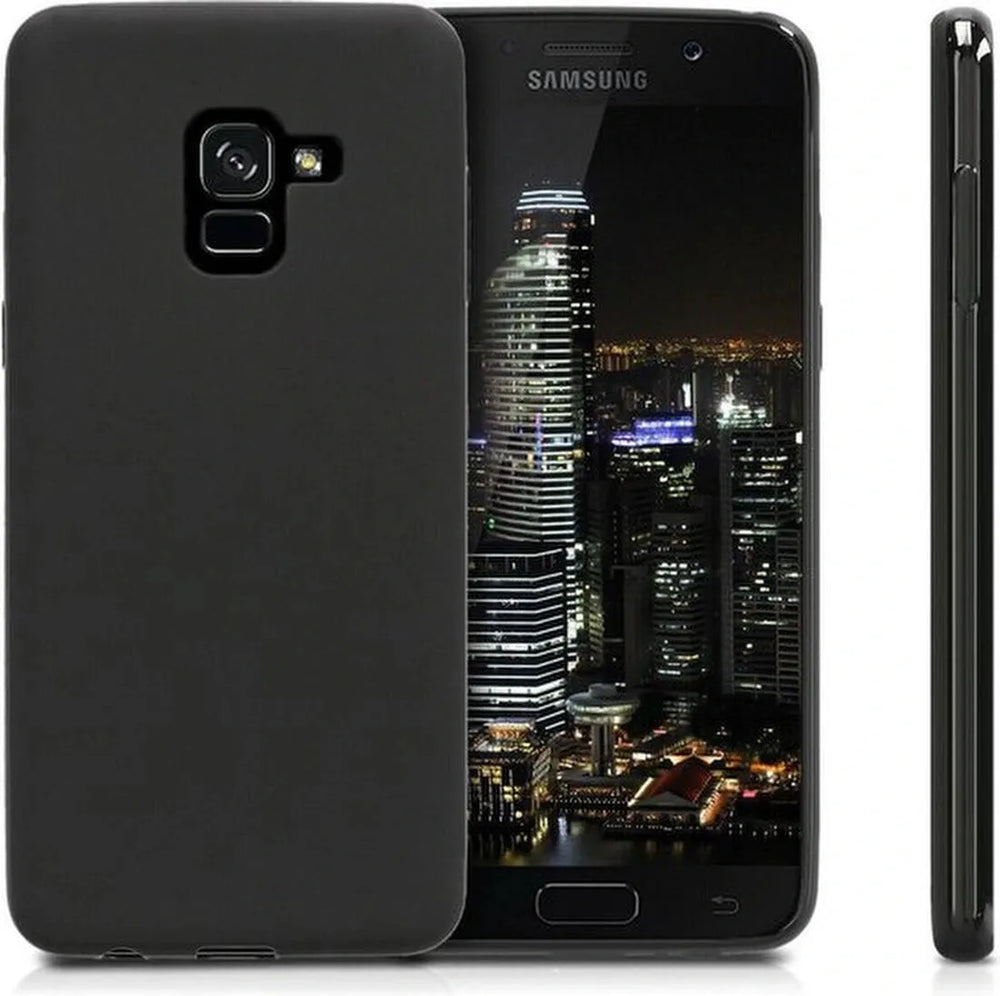 Samsung Galaxy A8 2018 Hoesjes – Siliconen Backcover – Softcase – Zwart-Ilumina Benelux