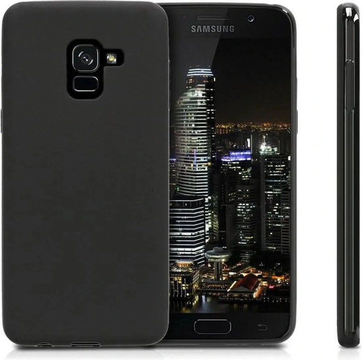 Samsung Galaxy A8 2018 Hoesjes – Siliconen Backcover – Softcase – Zwart-Ilumina Benelux