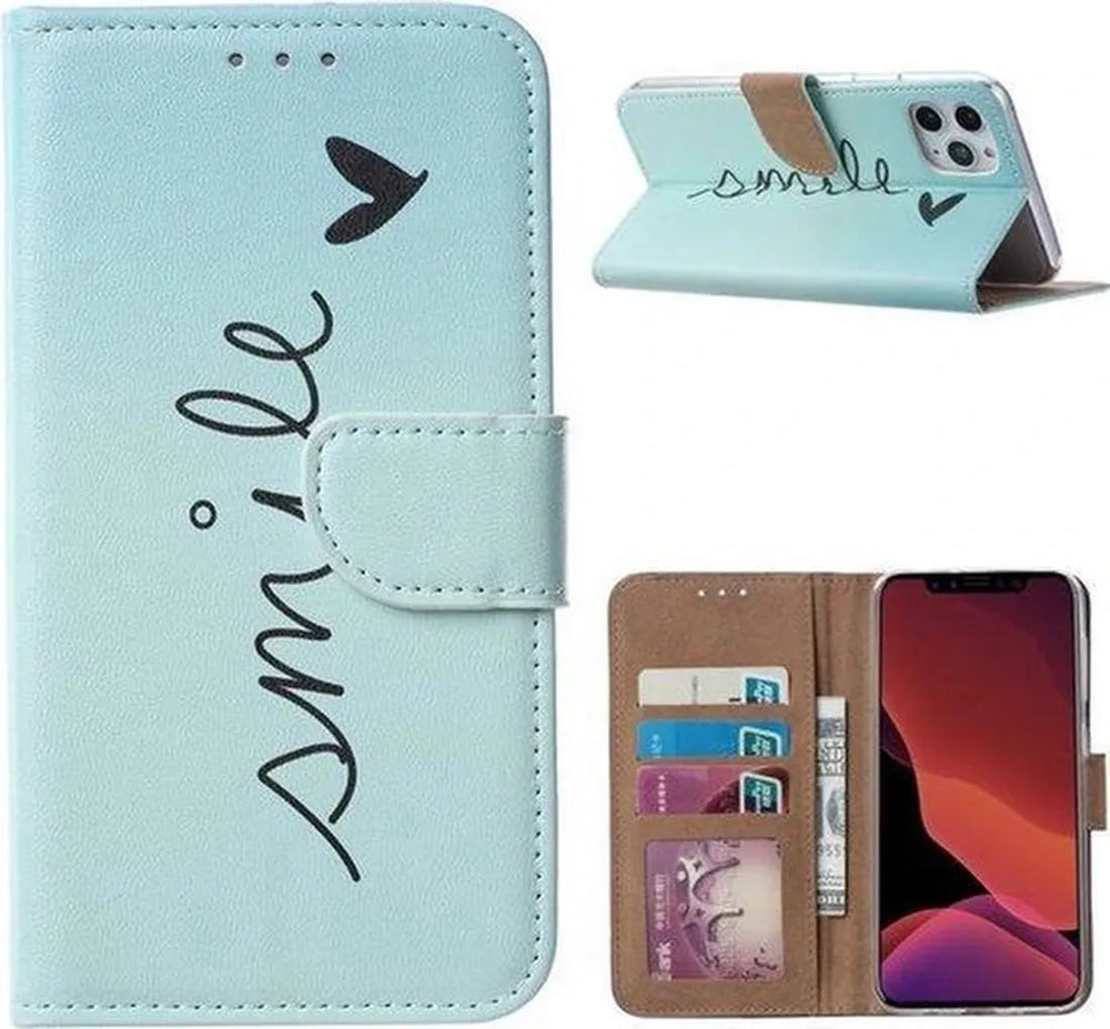 iPhone 11 Pro Hoesjes – Portemonnee Bookcase – Pasjeshouder – Smile Print-Ilumina Benelux