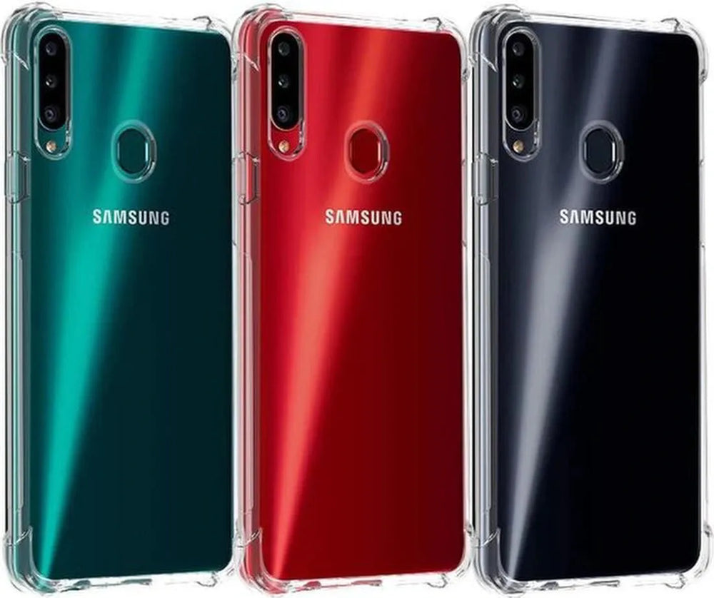 Samsung Galaxy A20S Hoesjes – Hybride Backcover – Schokbestendig – 2x Gehard Glas Screenprotector – Transparant-Ilumina Benelux