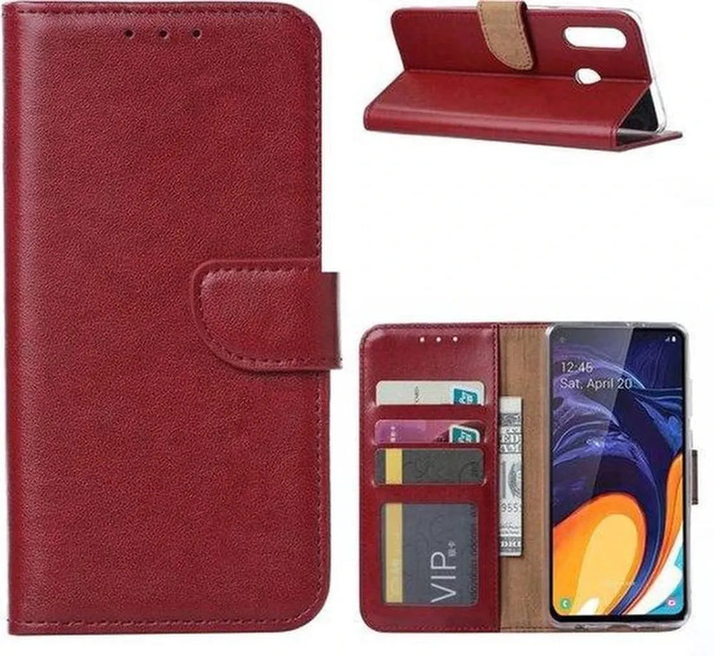 Samsung Galaxy M40 Hoesjes – Portemonnee Bookcase – Pasjeshouder – Magneetsluiting – Bordeaux-Ilumina Benelux