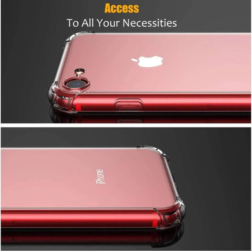 iPhone 7 Plus/8 Plus Hoesjes – Schokbestendige TPU Siliconen Backcover – 2x Gehard Glas Screenprotector – Transparant-Ilumina Benelux