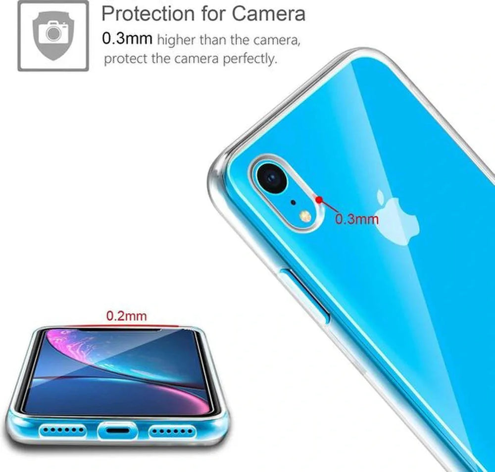 iPhone X/XS Hoesjes – Transparante TPU Siliconen Backcover – Inclusief 2x Gehard Glas Screenprotector – Anti-kras-Ilumina Benelux