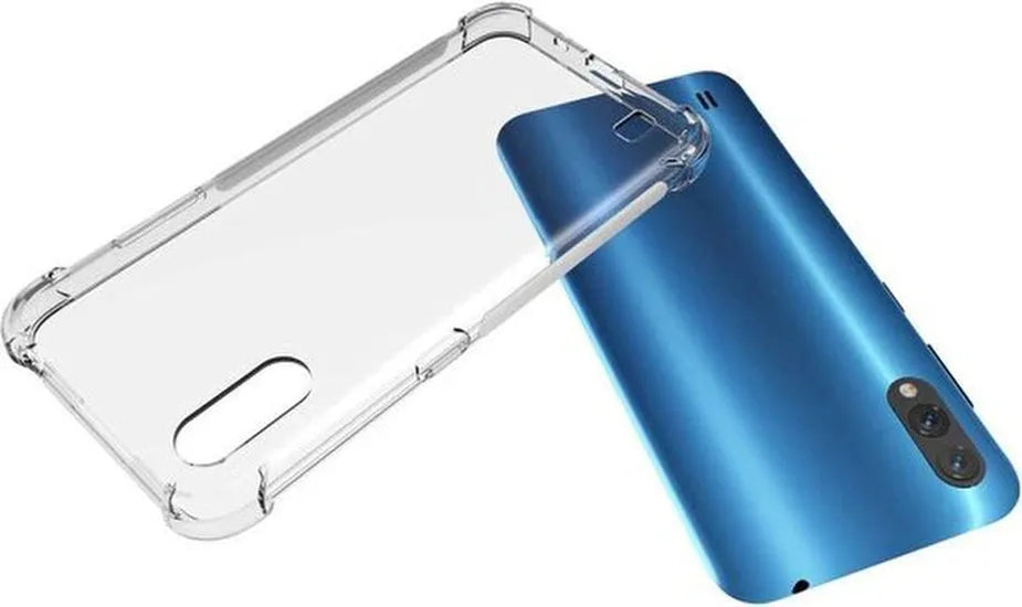 Samsung Galaxy A01 Hoesjes – Anti-Shock Hybride Backcover + 2x Screenprotector Gehard Glas – Transparant-Ilumina Benelux