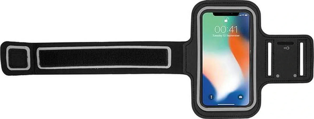 Sportarmband – Geschikt voor iPhone 11 Pro/XS/X/8/7/6S/6 – Neopreen – Comfortabel – Sleutelhouder – Zwart-Ilumina Benelux