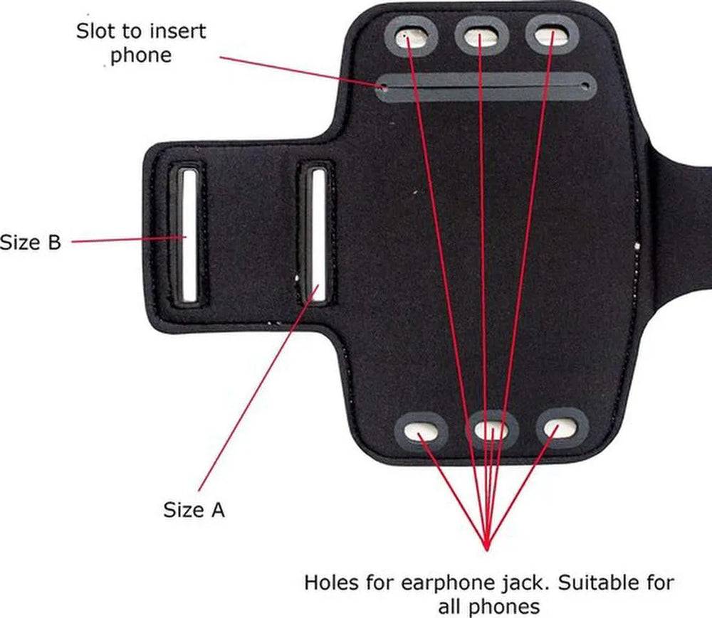 Sportarmband – Geschikt voor iPhone 11 Pro/XS/X/8/7/6S/6 – Neopreen – Comfortabel – Sleutelhouder – Zwart-Ilumina Benelux