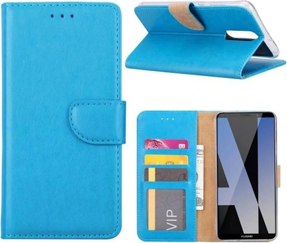 Huawei Mate 10 Lite Hoesjes – Bookcase Portemonnee Hoes – Pasjeshouder – Magneetsluiting – Turquoise-Ilumina Benelux