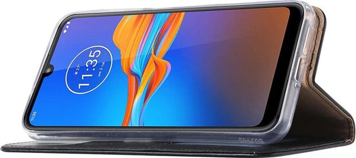 Motorola Moto E6S Hoesjes – Portemonnee Hoes – Pasjeshouder – 2x Screenprotector – Zwart